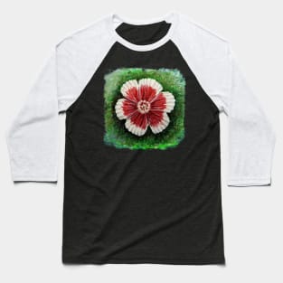 Red and  white flower Baseball T-Shirt